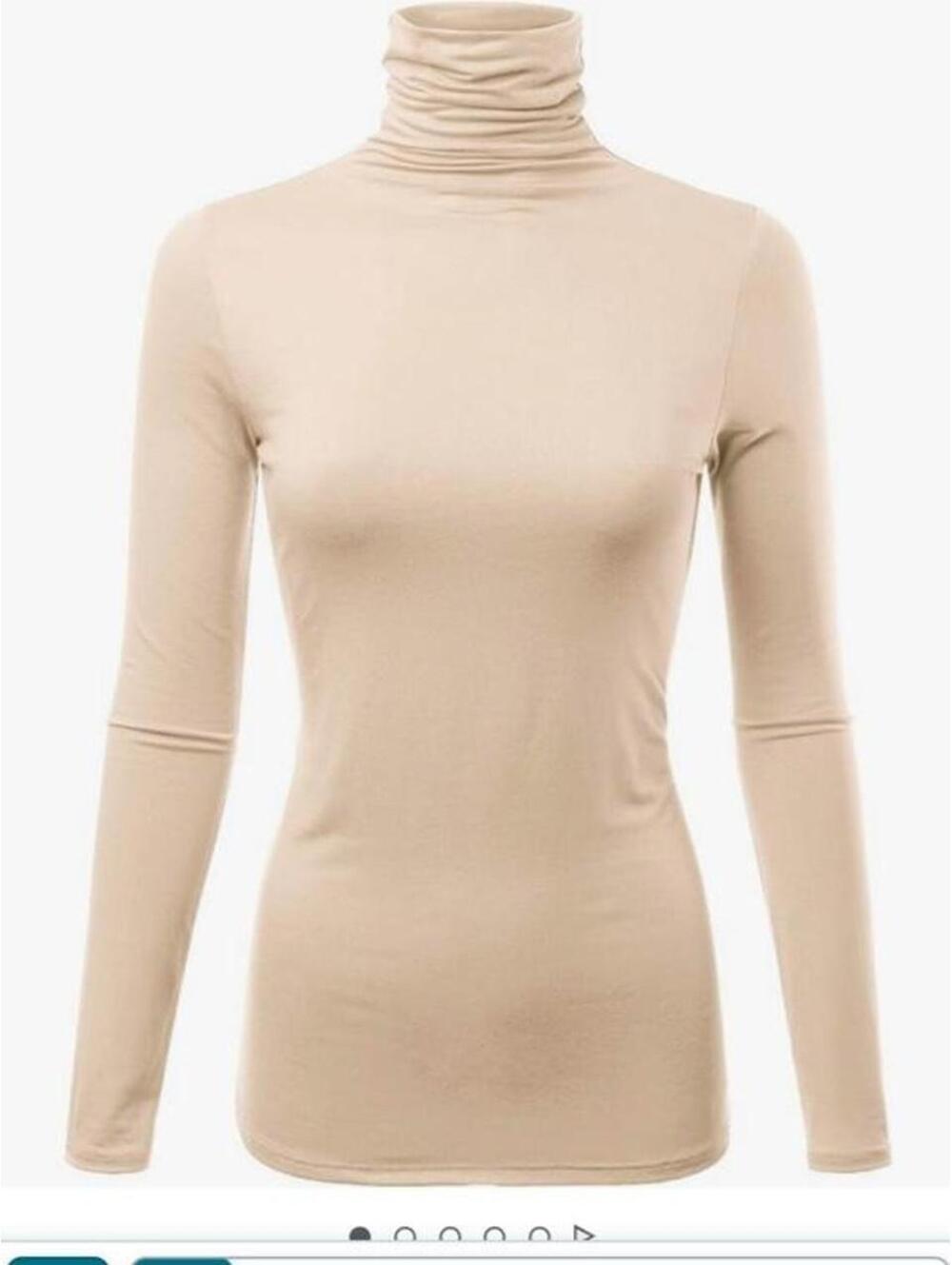 Cream Lightweight Mock Neck Long Sleeve Top Plus Size 3XL